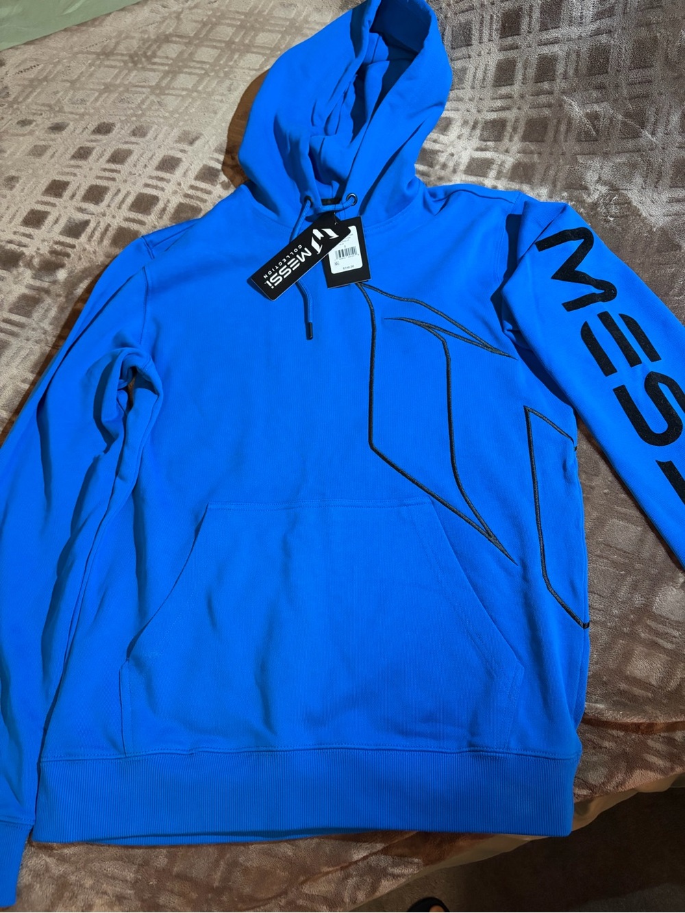Collection B Royal Blue Men's Pullover Hoodie with Black Graphics